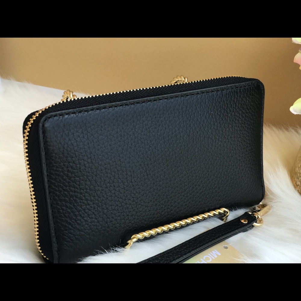 🌷MICHAEL KORS Black Leather Phone Case Wallet - Picture 3 of 6